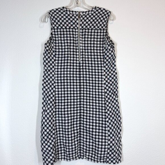 Tommy Bahama Gingham Mini Linen Shift Dress Blue Plaid Pockets Small - Picture 3 of 10